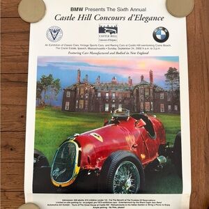 Castle Hill Concours d'Elegance Poster - Red Vintage Race Car